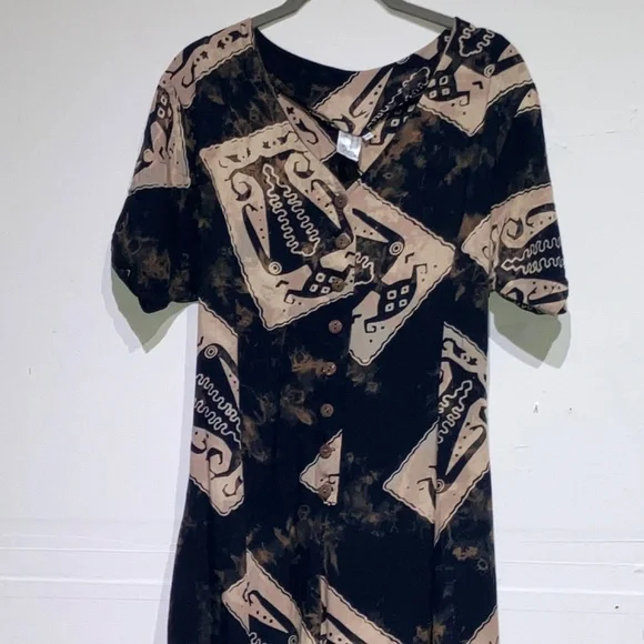 Vintage Black and cream super wide leg jumpsuit - Picture 2 of 13